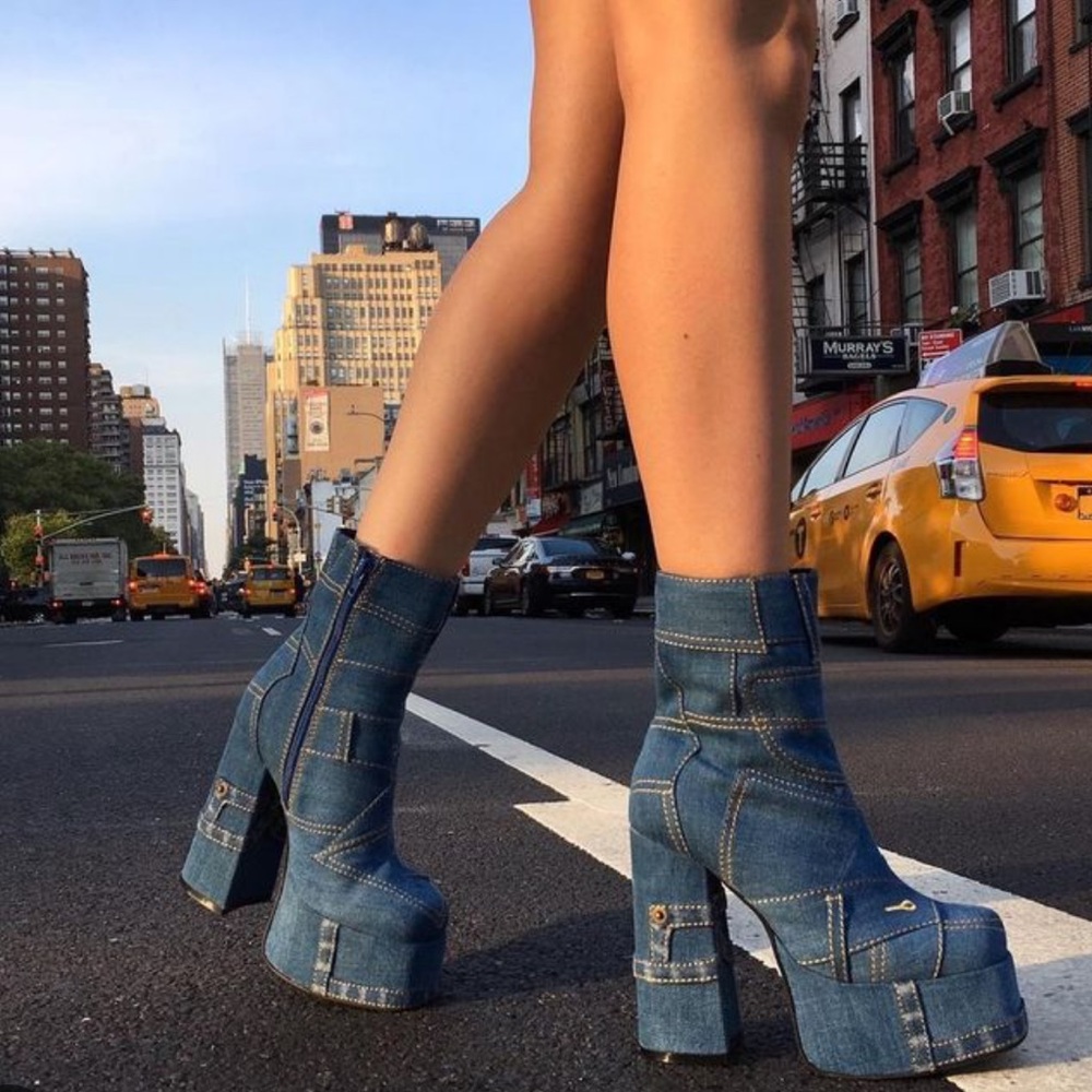 MOVING SALE!!! Jeffrey Campbell Y2K Denim Widow Platform Boot